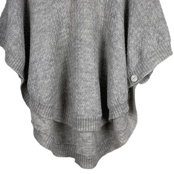 Bianca B Alpaca Mohair‎ Wool Blend Grey Cable Knit Poncho Size S/M NEW - Picture 3 of 13